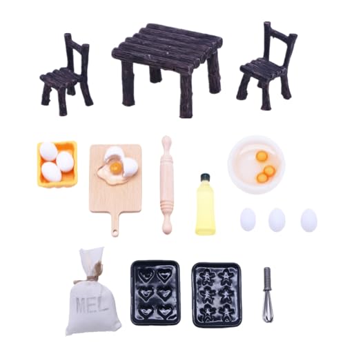 Zeiwohndc Whisk Modell Backen Eier Dollhouses Küchentischstühle Realistische Spielset Tür Back Eiermodell Für Kreativen Spaß von Zeiwohndc