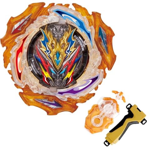 Zelzen Bey Burst Arena Blade mit Bidirektionaler Kreisel Launcher, Bey Metal Fusion Blade Turbo Set, Weihnachten Geburtstag Kampfkreisel Geschenke für Kinder Party Spielzeug N-203-3 von Zelzen