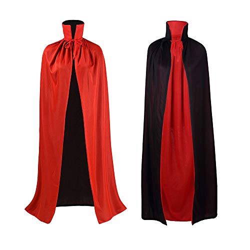 Zemolo Vampir Umhang Erwachsene Dracula Kostüm Vampirumhang Damen und Herren für Weihnachten Halloween Vampir Kostüm Cosplay-Party, 140CM von Zemolo