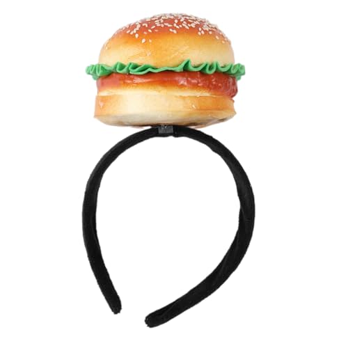 Zemusinet Kreativer Hamburger-Haarreif für festliche Anlässe, Kopfbedeckung, lustiges Muster, Haarreifen, Kopf-Accessoire von Zemusinet