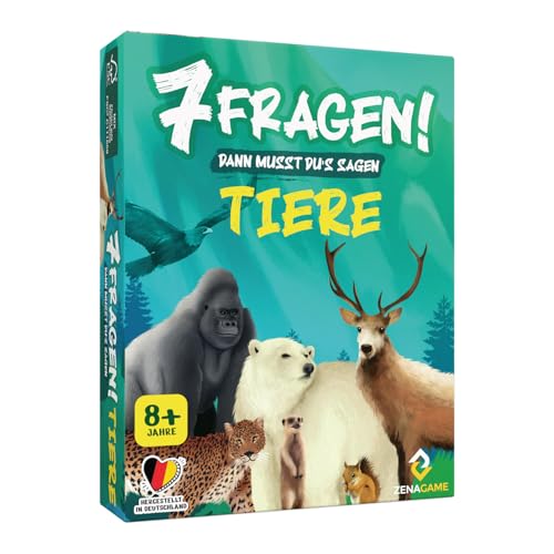 Zenagame 3163762 7 Fragen! Dann musst du's Sagen!, Tiere, Tierquiz, Quizspiel ab 8 Jahren, Kinderquiz, Wissenspiel für Kinder von Zenagame