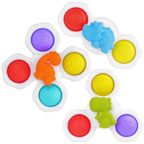 Saugnapf Spielzeug Baby - 3PC Fidget Toys Baby Spielzeug 0 6 Monate Badespielzeug für Kleinkinder Jungen und Mädchen Geburtstag Geschenke von Zendstanding