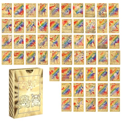 Zenithle Sammelkartenspiel Packung mit 55 PCS Cartoon Karten Schwarz Silber Gold Seltene Karten Set, Keine Duplikate Karikaturen Comics Sammelkarten für Geschenke Karten Set Rare Karten von Zenithle