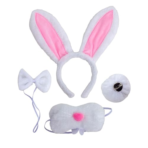 Osterhasen Kostüme Für Kinder Cosplay Hasen Ohr Stirnband Schwanz Fliege Handschuhe Tierkostüm Zubehör Set von Zenlir