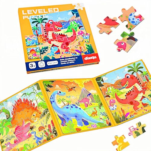 Zenovate Magnetische Puzzle für Kinder, Dinosaurier Kinderpuzzle ab 3 Jahre, 25-30-42 Teile, Kindgerechte Aktivitäten bei Reisen im Auto und im Flugzeug, Ideal für Kindergeschenke - Dinosaur von Zenovate