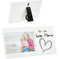 Fotorahmen "Für die beste Mama" mit Standfuß, 25cm x 13cm von Zentrada