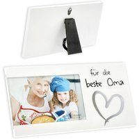 Fotorahmen "Für die beste Oma" mit Standfuß, 25cm x 13cm von Zentrada