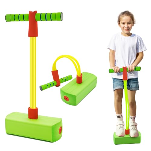 ZephyrCraft FrogJump Pogo Stick für Kinder, Outdoor Spielzeug für Kinder von 3-12 Jahren, Schaumstoff-Jumper mit Quietscher, Geburtstags, Spaßiges Gartenspiel von ZephyrCraft