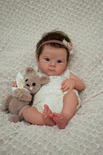 Zero pam 18Zoll Reborn Baby Puppen Lebensechte Handgefertigte Stoffkörper Neugeborene Baby-Puppen Realistisches Wiedergeburt Newborn Babypuppe mit Schnuller für Alter 3+ Kinder von Zero pam