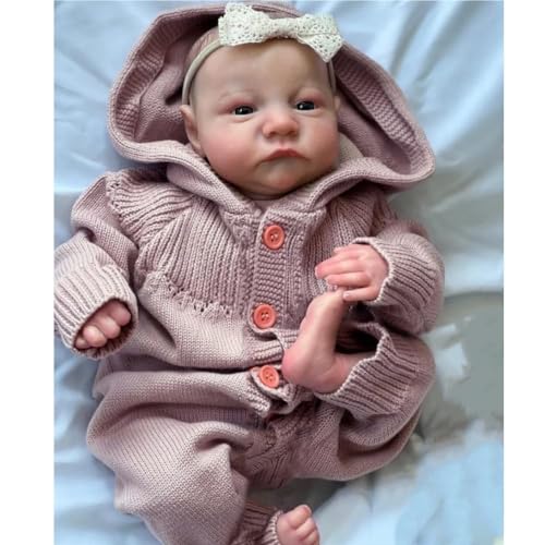 Zero pam Reborn Baby Lebensechte Babypuppen Silikon Baby Puppe Wie Echtes Baby (Khaki Sweater) von Zero pam