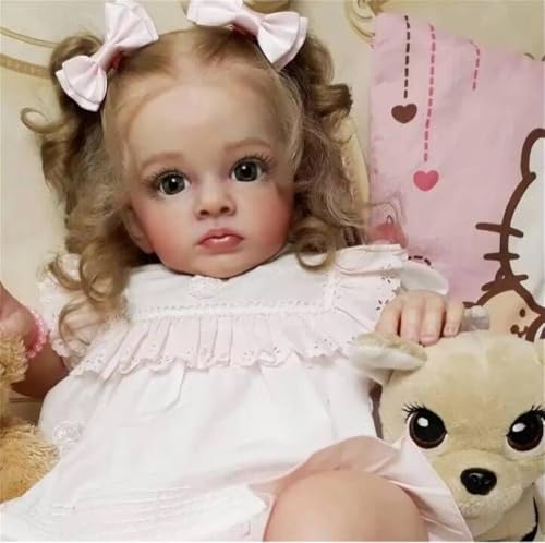 Zero pam Reborn Baby Mädchen-60CM Reborn Puppen Lebensecht Babypuppen Wie Echt Silikon Baby Puppe Mit Haaren Echte Babypuppe Mit Schnuller von Zero pam