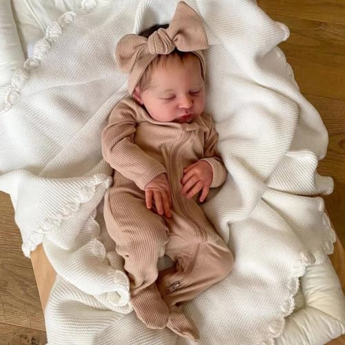 Zero pam Reborn Puppen Lebensecht 19 Zoll 48 cm Reborn Baby Mädchen Mit Haare BabyPuppe Weichem Stoffkörper Lebensechte Reborn Baby Puppen Wie EIN Echtes Baby von Zero pam