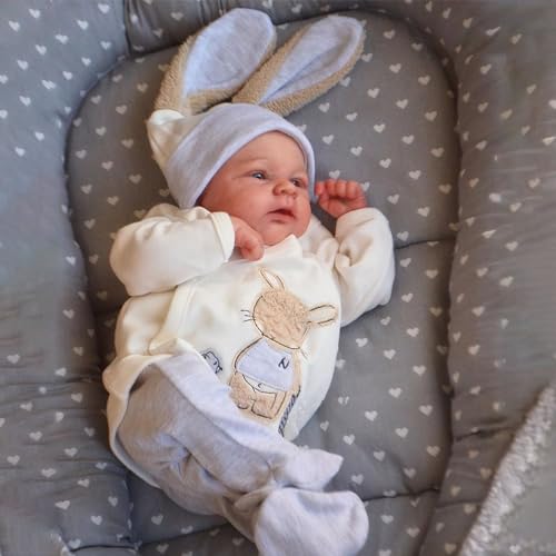 Zero pam Reborn Baby vollsilikon lebensecht Junge,Reborn Puppen lebensecht 17 Zoll bewegliche Neugeborene Babypuppen die echt Aussehen,weiche echt aussehende Babypuppen von Zero pam