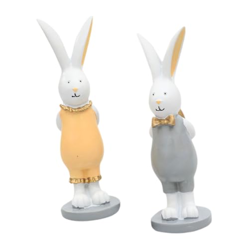 Zerodeko 1 Paar Hasendekoration Osterhase Mini-gartendekoration Hasenspielzeug Für Kaninchen Hasenkostüm Häschen-Halloween-kostüm Seltsame Dinge Zucht Haustier Figur Thematisiert Käfig Harz von Zerodeko