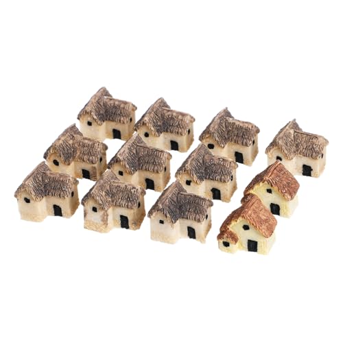 Zerodeko 12 Stücke Miniatur Cottage Ornament Mini Modell Harz Landschaft Für Garten Home Büro Zufällig Stil von Zerodeko