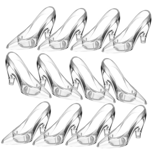 Zerodeko 12st Kreative Kristall-schuhverzierungen Partydekorationen Partygeschenke Weihnachtsschmuck Mit Hohen Absätzen Slipper Prinzessin High Heels Schuhe Figur Transparentes Material von Zerodeko