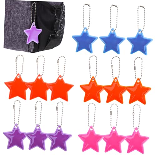 Zerodeko 15 Stk. Teiliges PVC Reflektor Stern Anhänger Bunte Reflektierende Schlüsselanhänger Kreative Sicherheitspendents für Schulranzen Rucksack Taschen Praktischer Karabiner für Zerodeko 15 Stk. Teiliges PVC Reflektor Stern Anhänger Bunte Reflektierende Schlüsselanhänger Kreative Sicherheitspendents für Schulranzen Rucksack Taschen Praktischer Karabiner für von Zerodeko