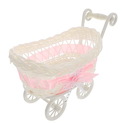 Zerodeko 1Pc Baby Kinderwagen für Puppen Süßigkeiten Containerkorb Desktop Hochzeitsblumenkorb Dekoration Imitation Toys Doll Kinderwagen von Zerodeko