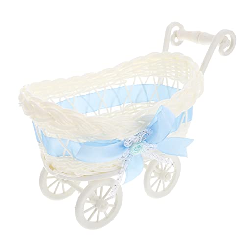 Zerodeko 1Pc Baby Kinderwagen für Puppen Süßigkeiten Containerkorb Desktop Hochzeitsblumenkorb Dekoration Imitation Toys Doll Kinderwagen von Zerodeko