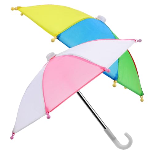 Zerodeko 2 Stück Mini-Regenschirm Miniatur-Regenschirm Modell Puppenhaus Miniatur-Regenschirme Verstellbarer Miniatur-Regenschirm Winziger Pflanzenschirm Für Fotografie-Requisiten von Zerodeko