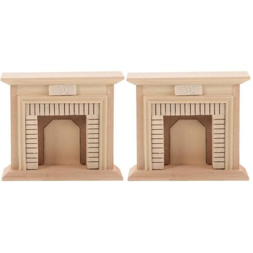 Zerodeko 2 Stück Puppenhaus-Holzkamin Mini-Kamin Für Puppenhaus Mini-Kaminmöbel-Modell-Requisite Miniatur-Puppenhaus-Kamin-Zubehör von Zerodeko
