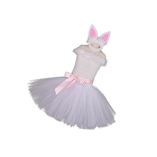 Zerodeko 2 Stücke Outfit Mädchen Kinderfestkleidung Kostüme Mädchen Mädchen-Outfit Ostern Weiß von Zerodeko