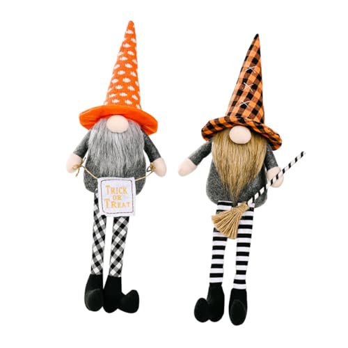 Zerodeko 2 Stücke Rudolf Halloween Theme Halloween Puppen Halloween plüschtier Halloween-Dekoration Halloween Decorative GNOME Decoration Halloween-Puppenspielzeug Langbeiniger Zwerg Stoff von Zerodeko