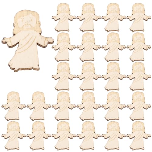 Zerodeko 25 Stück Mini-Jesus-Ausschnitt Aus Holz DIY-Mini-Jesus-Figur Religiöse Kleine Jesus-Puppe Hölzernes Jesus-Token Winzige Jesus-Dekorationen Für Zuhause Büro Mikrolandschaft von Zerodeko