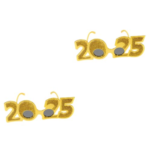 Zerodeko 2St 2025 Brille coole brille partybrille Karnevalsbrille für goldene brille Sonnenbrille für die Silvesterparty tanzende Neuheitsbrille Neujahrsparty-Brille Neujahrsvorräte Stk von Zerodeko