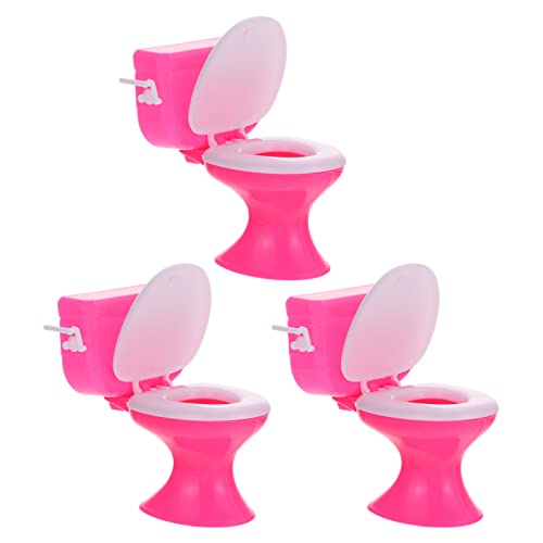 Zerodeko 3 Stücke Mini Toilette Spielzeug 1:12 Puppenhaus Miniatur Bad Toiletten Mini Haus Badmöbel Miniatur Spielzeug Puppen Zubehör Bad Baby Toilette Spielzeug von Zerodeko