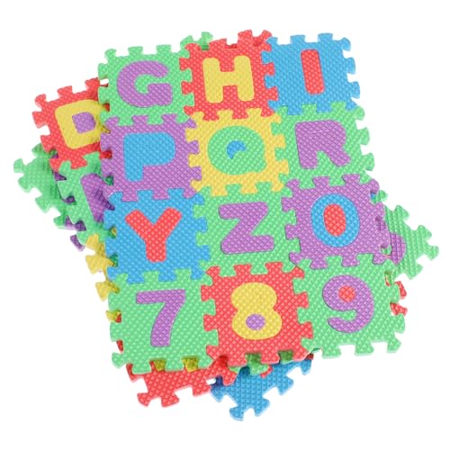 Zerodeko 36 Stück Nummer Alphabet Kindermatte Bunte Puzzle Boden Alphabet Teppiche für Schlafzimmer Mat Pädagogische Matte (zufällige Farbe) von Zerodeko