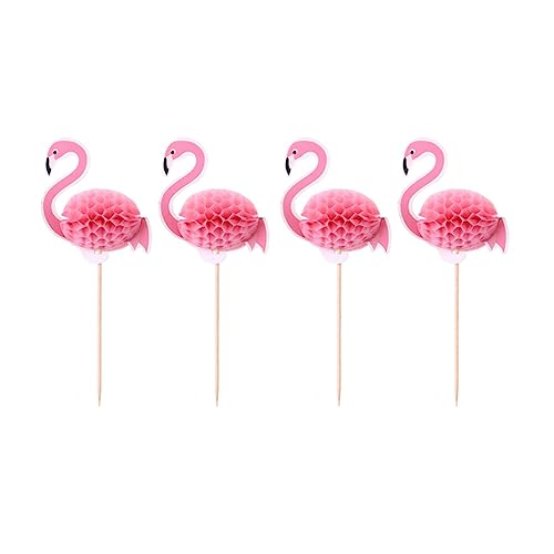 Zerodeko 3D-Flamingo-Cupcake-Topper 50 Stück Hawaii-Flamingo-Kuchenaufsätze Für -Hawaii-Luau-Tropen-Aloha- Geburtstag Hochzeit Party Kuchendekorationen von Zerodeko