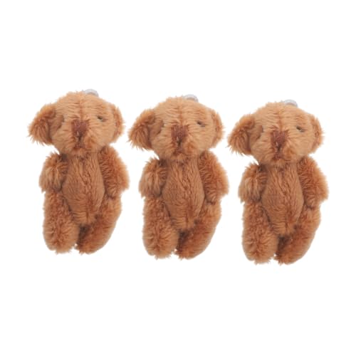 Zerodeko 3St Teddybär Stofftier Plüschbär Modell Bärenfigur Spielzeug Bärenfiguren für Bastelarbeiten Bären-Plüschanhänger Kuscheltier Bären Miniatur-Bärenschmuck Plüsch Bär Ornament Coffee von Zerodeko