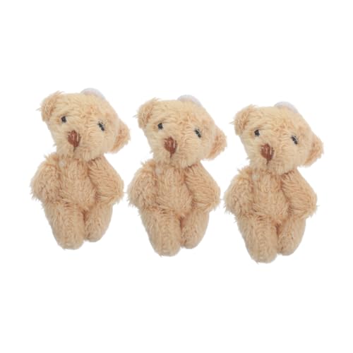 Zerodeko 3st Teddybär Stofftier Taschenbär-anhänger Bär Figur Kleines Kuscheltier Kleine Bärenstatuen Bären- Für Die Babyparty Mini-kuscheltiere Partygeschenke Tragen Plüsch Khaki von Zerodeko