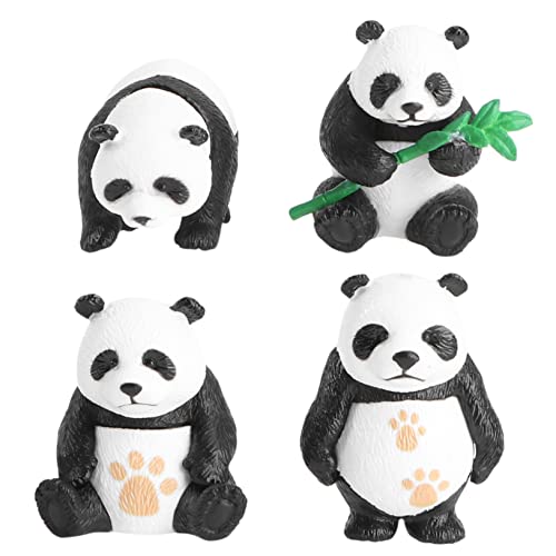 Zerodeko 4 Stück Panda-mikrolandschaft Tiere Interaktiv Ornamente Sachen Haustier Pandas Thematisiert Panda-modellhandwerk Haushaltsausstattung Panda-Verzierungen Harz von Zerodeko