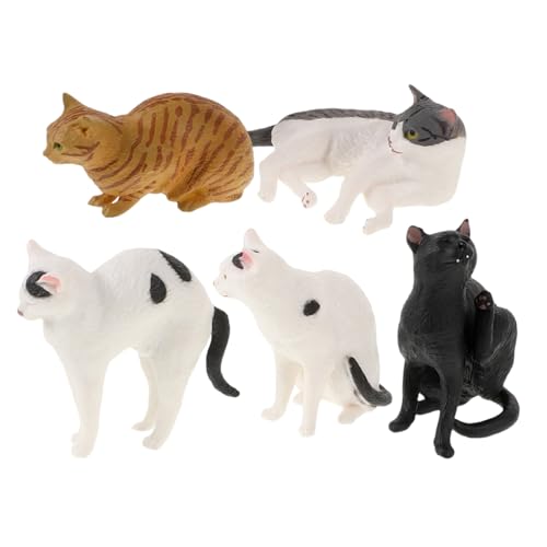 Zerodeko Interaktives Realistisches Katzen-plüschtierspielzeug für Jungen und Mädchen 5-teiliges Katzenfiguren-spielset von Zerodeko