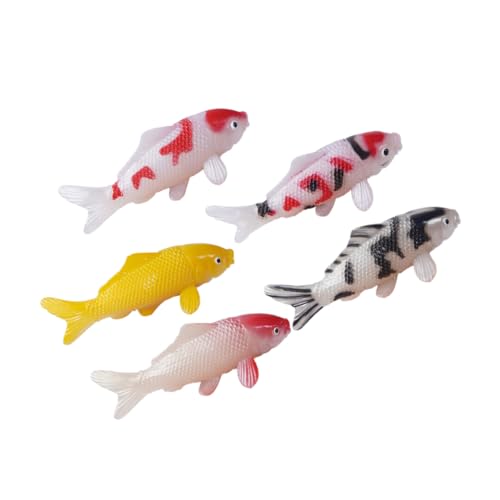 Zerodeko 5St künstlicher Fisch Garnelen-Aquarium Aquarium licht Teichfisch- Koi Netz Dekoration für Fischtank Kunstfisch Modell Fischdekor aus Kunststoff künstliches Fischspielzeug PVC von Zerodeko