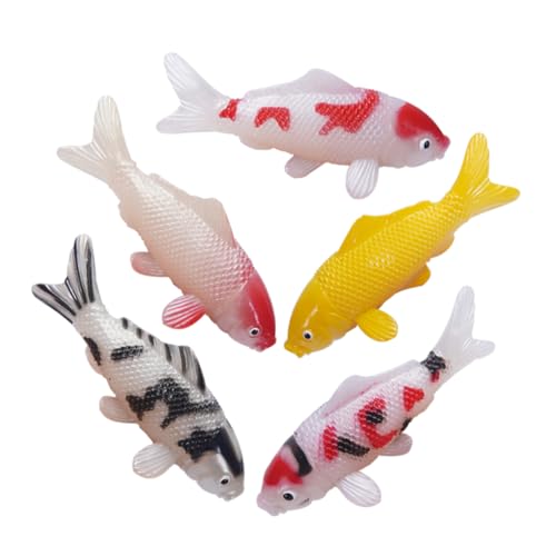 Zerodeko 5st Künstlicher Fisch Fischfutter Verschluss Tuner Bausatz Fischverzierung Fischmodelle Aquarium Licht Kleines Aquarium Schlüsselanhänger Für Haustiere Aquarium-tierfigur Netz PVC von Zerodeko