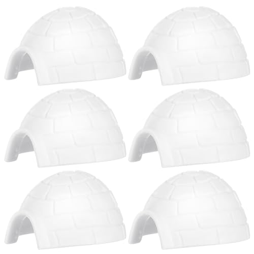 Zerodeko 6-Teiliges Mini-Iglu-Spielzeug Iglu-Spielzeughaus Realistisches Polar-Spielzeug Miniatur-Spielzeug Spielset-Figuren Spielzeug-Mini-Spielzeug-Set Für Jungen Und Mädchen von Zerodeko