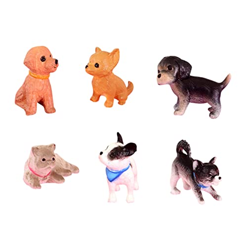 Zerodeko 6St Miniaturen für Terrarien Kinder Mini-Spielzeug Miniaturspielzeug Spielzeughund künstlicher Hund Modelle Hundemodell Hundeminiaturen Hundehandwerk Tier Statue Puppe Zubehör 3D von Zerodeko