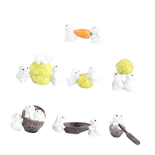 Zerodeko 7St Zubehör für weiße Kaninchen Mini-Hasen Kuchendekoration Zubehör für Spielsets Miniaturkaninchen büro Dekoration Office Decoration Mikroverzierung Bonsai-Dekoration Colorful von Zerodeko