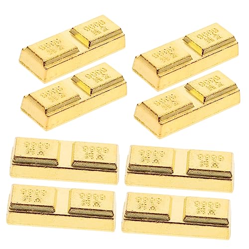 Zerodeko Prop Gold Bar Spielzeug 8 Stück Dekorative in Goldener Farbe für Partys von Zerodeko