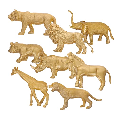 Zerodeko Simulation Tierfiguren 8 Stück Tierspielzeug Für Jungen Und Mädchen Gold Tiere Basteln Entzückende Tiere Für Zuhause von Zerodeko