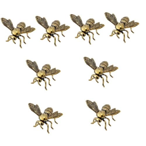 Zerodeko 8st Messing Biene Dekoration Abgestuftes Tablett Maa Kommode Tür Schwarz-gelbes Bienenornament Kleines Bienendekor Bienen-briefbeschwerer Bienenstock Mini-Ornament Bausatz Golden von Zerodeko