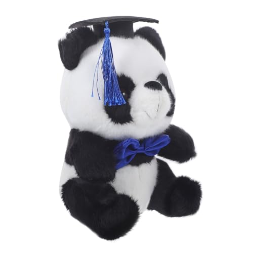 Zerodeko Abschluss-Panda-Figur Tiere Plüsch Ausgestopft Panda-Kissen Hase Puppe Kuscheltier Abschluss-Panda- Entzückender Cartoon-Panda Abschlusspanda Baumwolle von Zerodeko