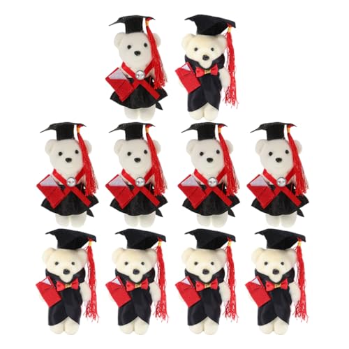 Zerodeko Abschlussbär Mini -Abschluss -Plüsch -Bären -Puppen -Bouquet -Dekoration Accessoires 2025 Abschlussmaterial Für Die Abschlussfeier Der Kindergarten College High School 10Pcs von Zerodeko