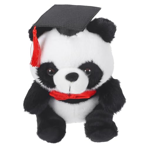 Zerodeko Abschlusspanda Figur Pandas Gefüllter Abschlussbär Gefüllter Panda Kuscheltiere Abschluss Cartoon Panda Abschlussbär Puppe Doktor Panda Gefüllte Puppe Roter Plüsch von Zerodeko