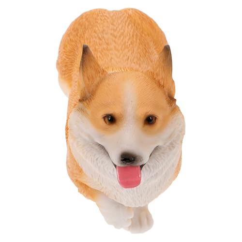 Zerodeko Corgi-Ornamente Corgi-figurenmodell Corgi-welpenstatue Haustier-Statue Realistischer, Lebensechter Walisischer Corgi Hund Kuchen Topper Gefälschtes Welpenmodell Hundefigur Harz von Zerodeko