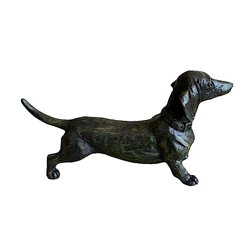 Zerodeko Dachshund Resin Dekoration Kreatives Handwerk Für Innen Und Außenbereich Schwarzer Dackel Tierfigur Niedliches Resin Ornament Für Hundeliebhaber von Zerodeko