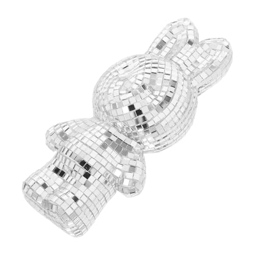 Zerodeko Discokugel Funky Hase Hochzeit Dekoration Disco-Kugel Disco-Party-Dekoration weihnachtliche Spiegelkugel Festliche Osterdekorationen Spiegelkugel-Ornamente Glas Silver von Zerodeko